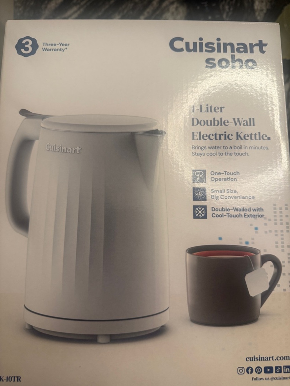 New Cuisinart Soho Electric Kettle in White